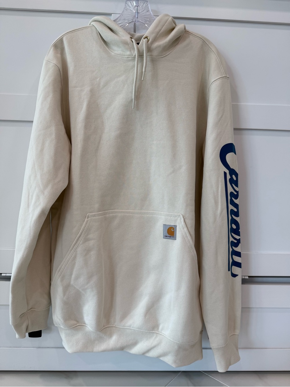 Carhartt Abstract Graphic Hoodie Men Med Cream Loose Fit Midweight Utility NWOT
